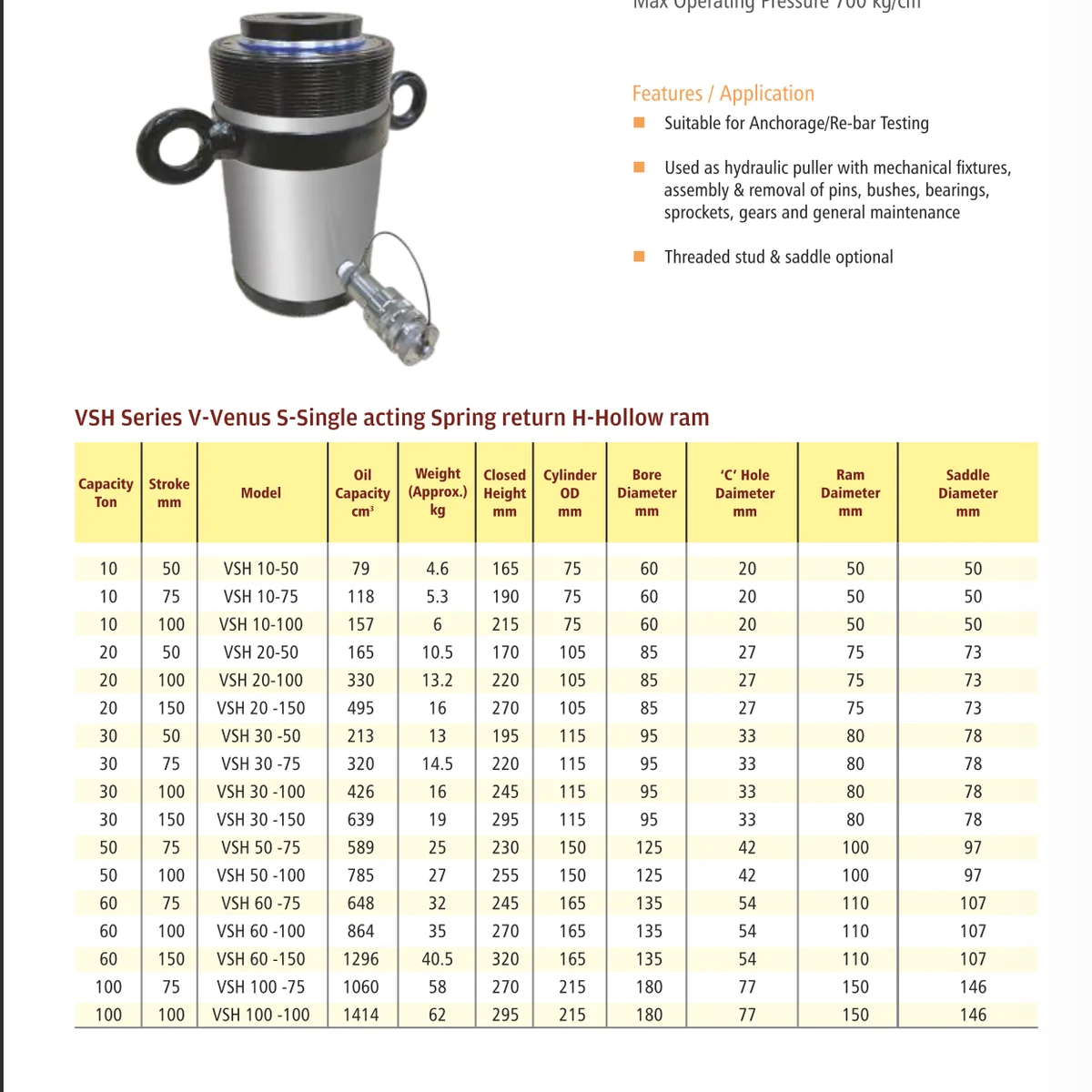 Hollow Ram Hydraulic Cylinders